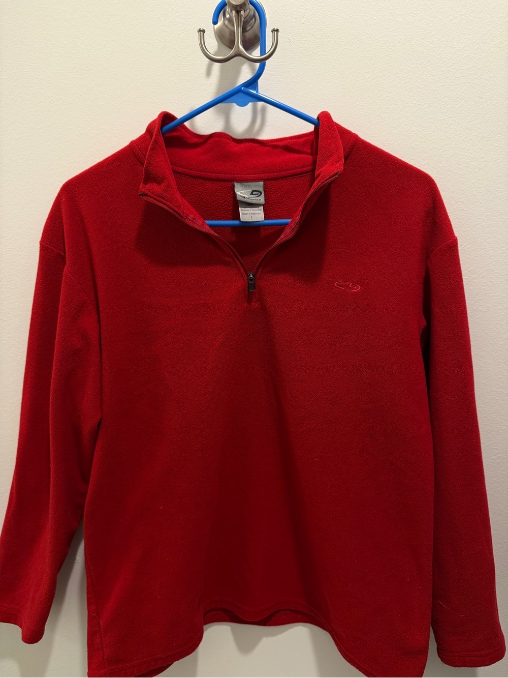 C9 Champion Red Quarter Zip Fleece Pullover Size Large